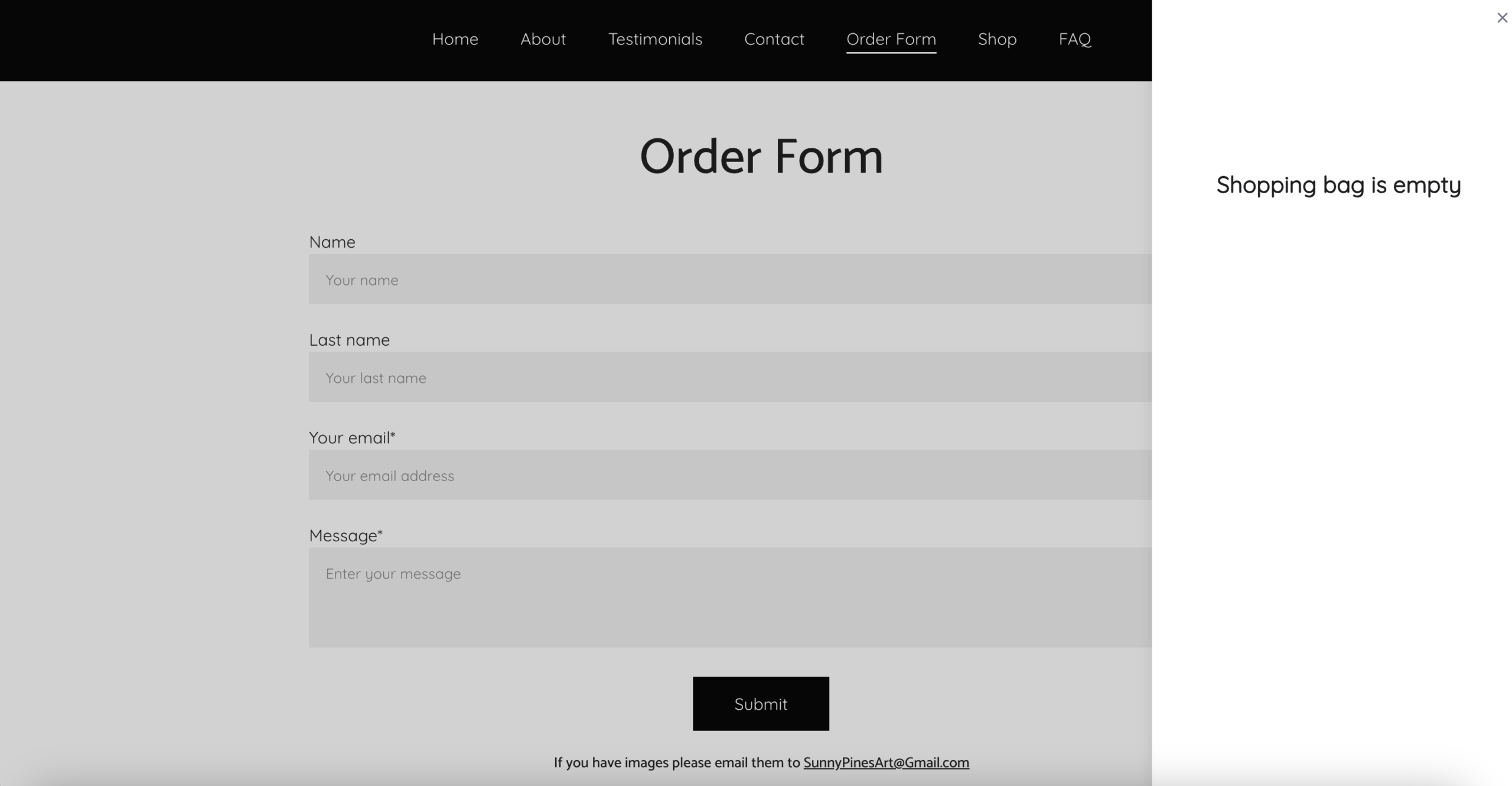 Sunny Pine Art Website Screenshot 5