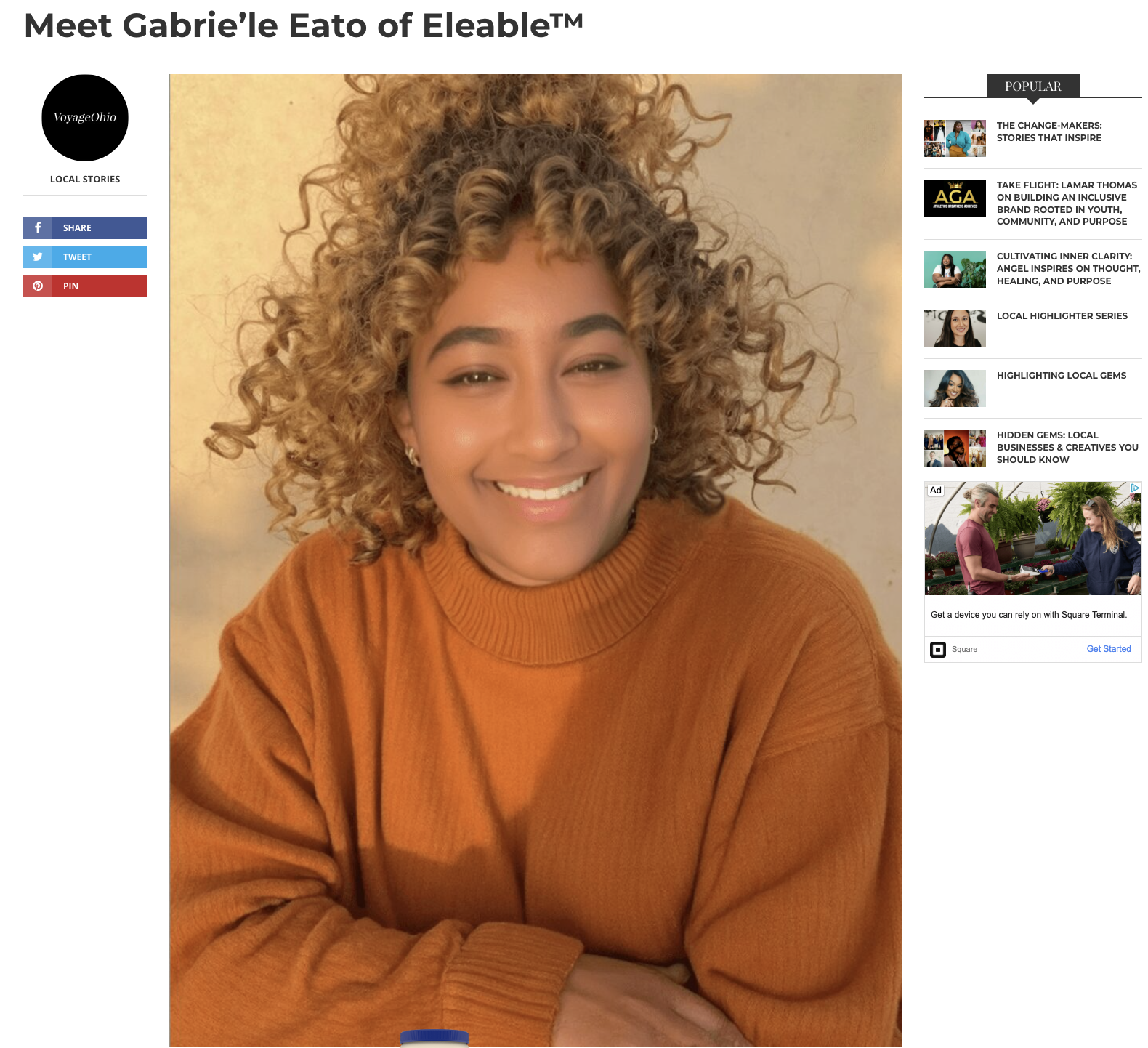 Voyage Ohio interview with Gabrie'le Eato of Eleable