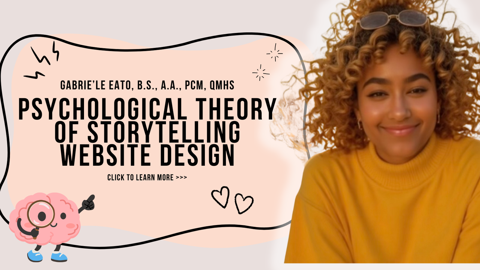 The Psychological Theory of Storytelling Website Design by Gabrie'le Eato promotional image.