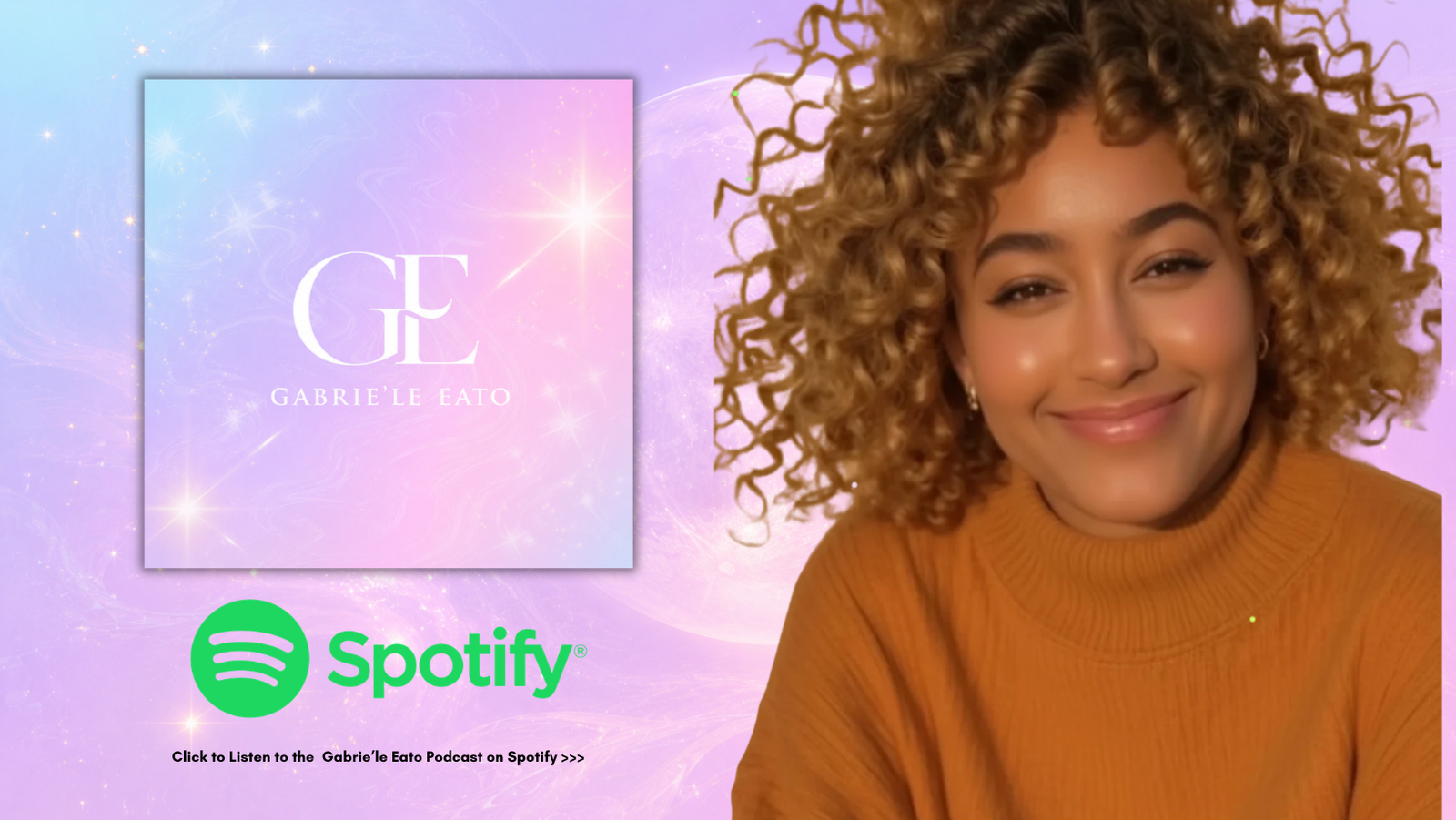 Gabrie'le Eato podcast promotional image featuring storytelling, visibility, and neurodiversity conversations.